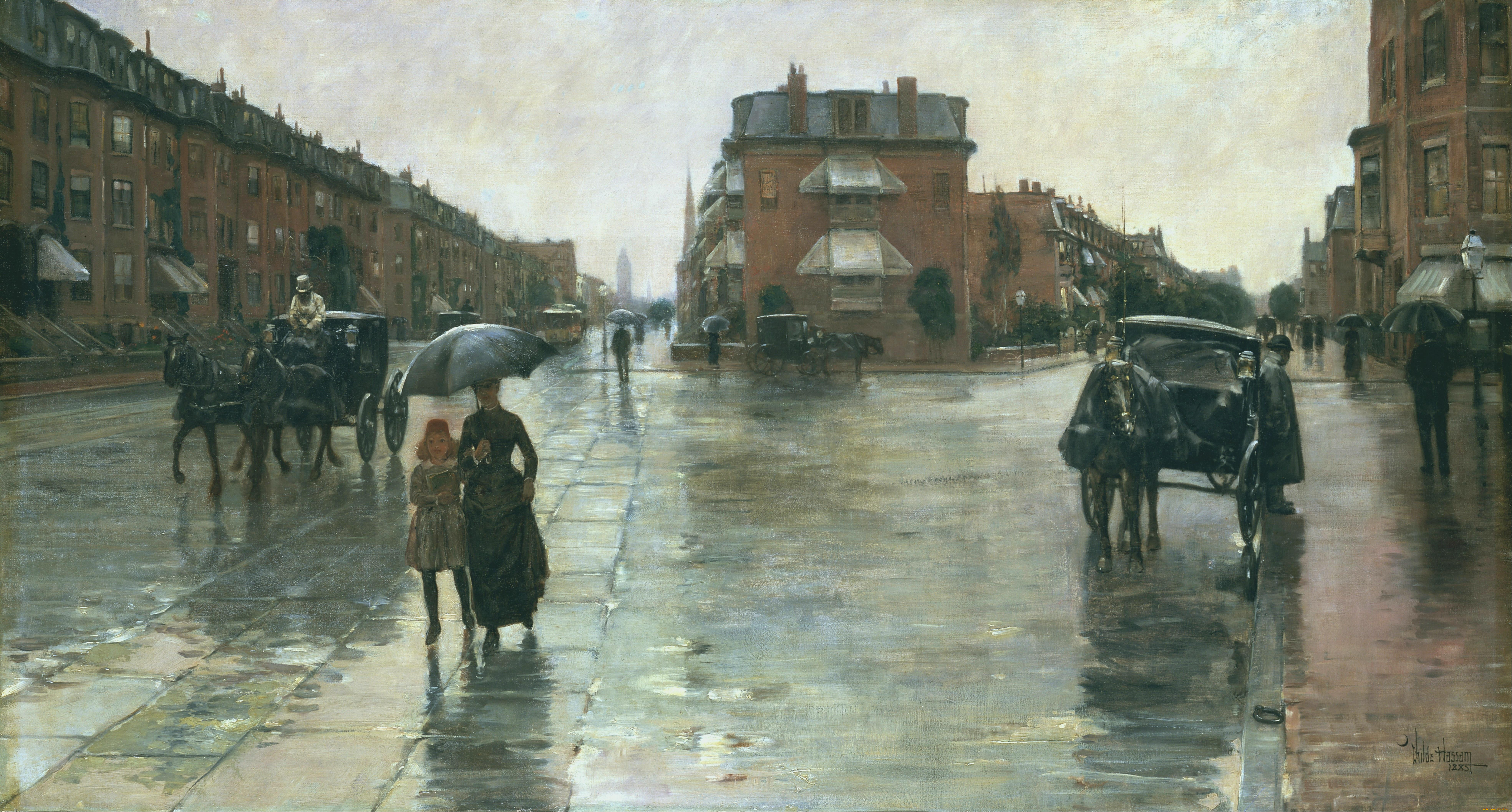 rainy day boston, , frederick childe hassam, , , , , , , 